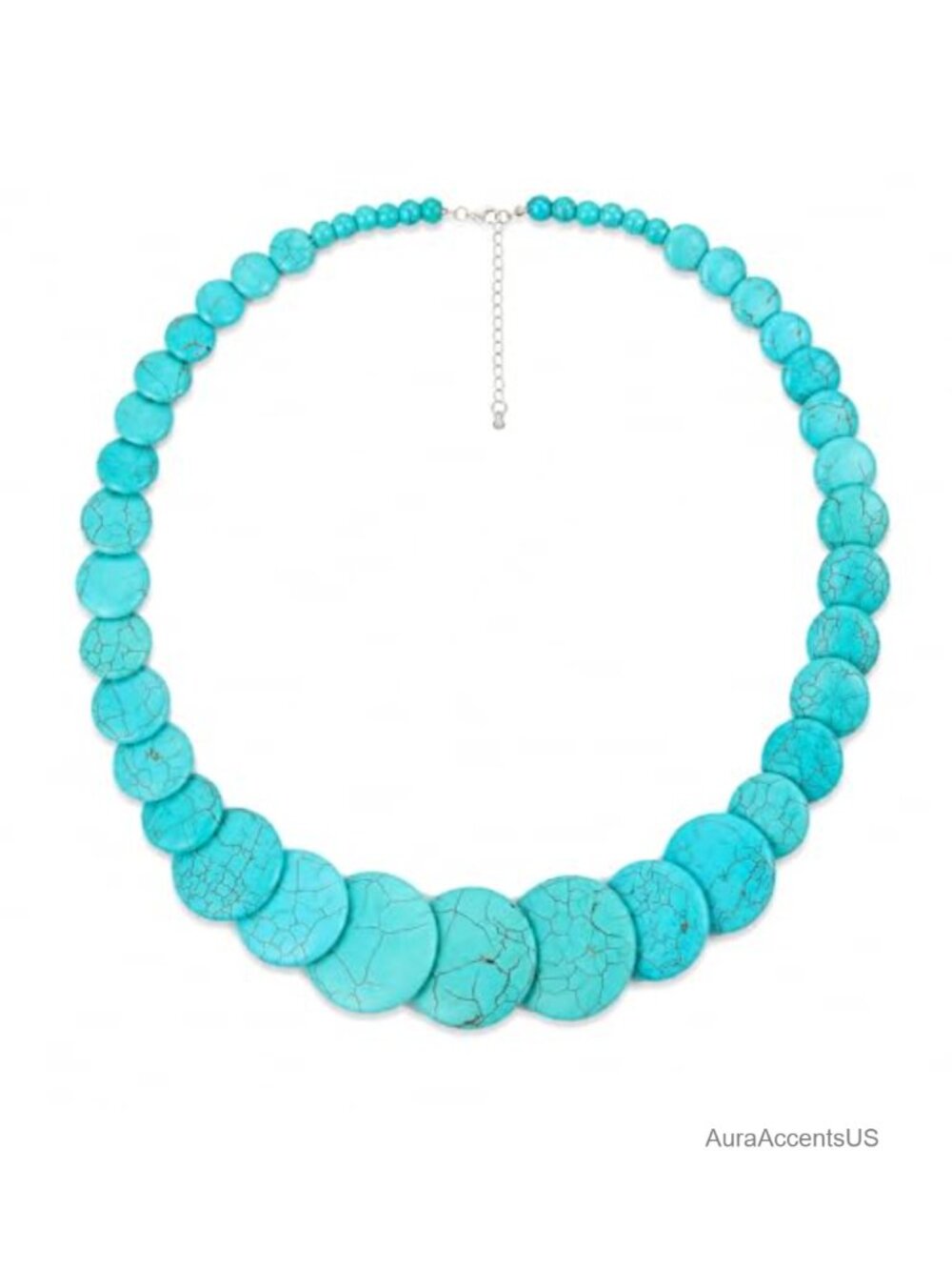 Sterling Silver Turquoise Beaded Choker Necklace Women Handmade Western